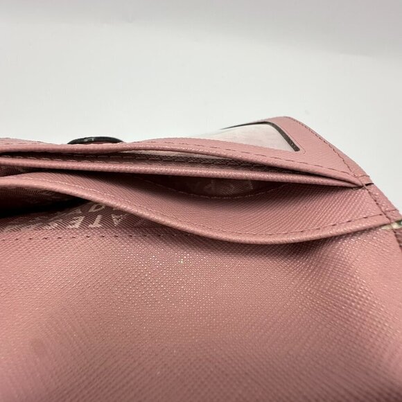 Kate Spade Saffiano Leather Wallet Multiple Card Holder Back Zippered Rose Pink - Picture 8 of 12